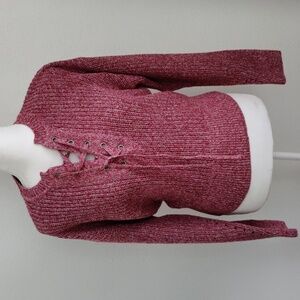 NWT Marled Ribbed Lace Up Sweater From Madewell